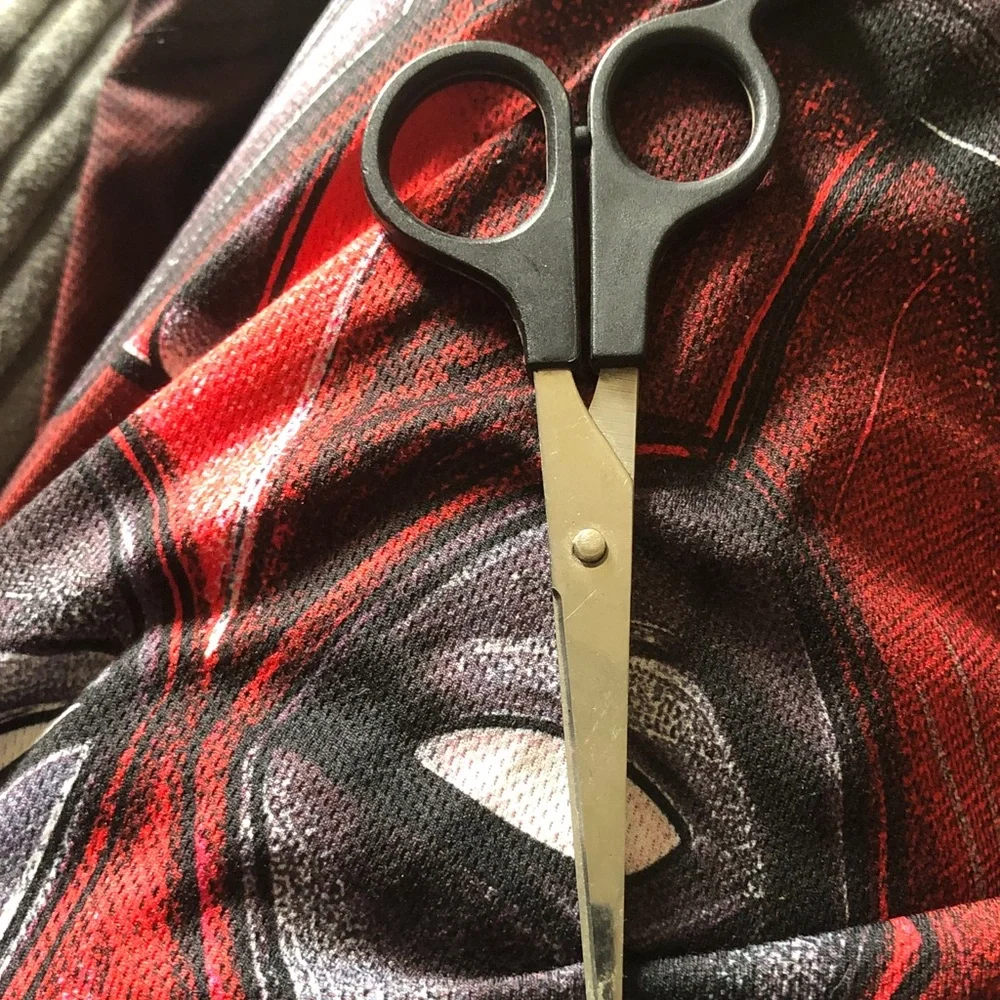 Men's Black Handle Precision Grooming Scissors - Unbranded